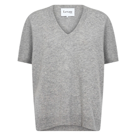 Levete Room LR-ELOISE 7 Strik Bluse, Light Grey Melange 